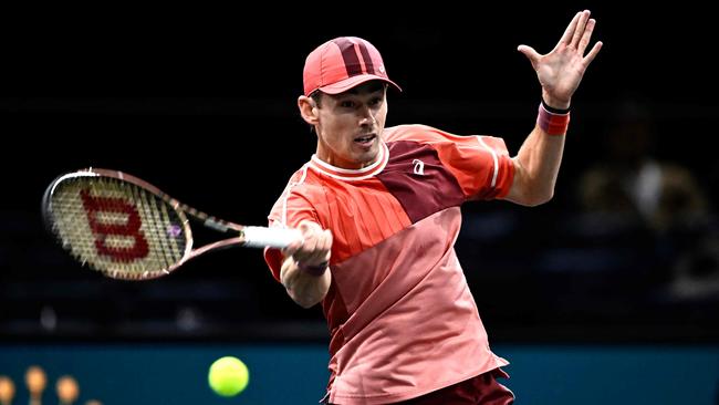 Alex de Minaur has benefited from a scheduling farce at the Paris Masters. (Photo by JULIEN DE ROSA / AFP)