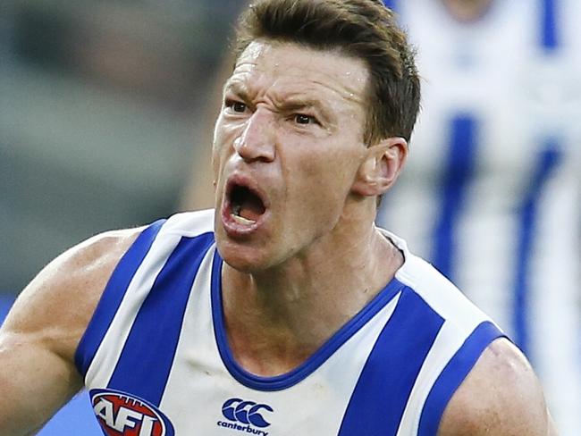 AFL First Elimination Final. Richmond vs North Melbourne at the MCG. Brent Harvey celebrates a last qtr goal . Pic: Michael Klein. Sunday September 13, 2015.