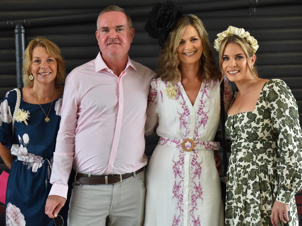 Karen Clayton, Steve Ferry, Linda Callaghan and Kat Matheson at The Archer race meeting at Callaghan Park, Rockhampton, on May 7, 2022.