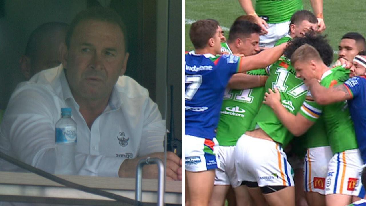 Ricky Stuart was filthy during a bizarre first half in Canberra.
