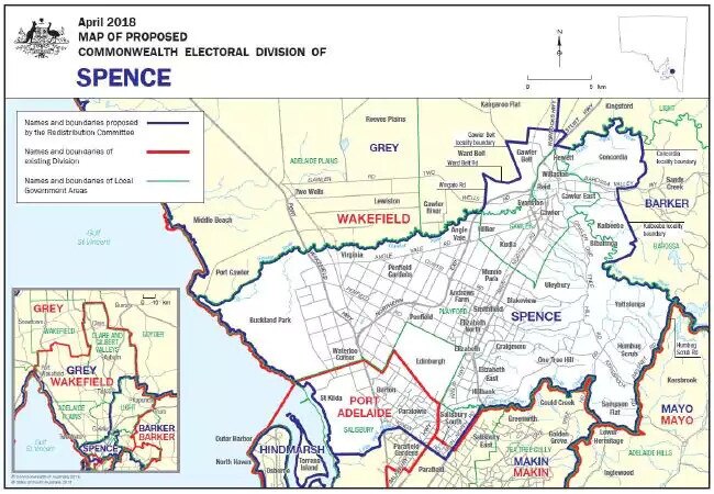 The new electorate of Spence — as revealed in the proposed redraw in April.