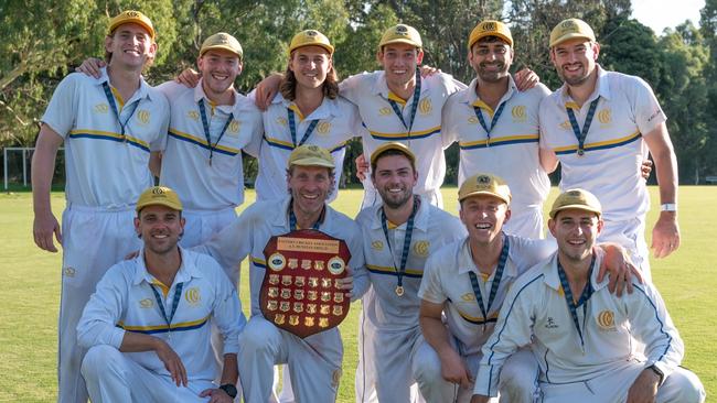 Old Carey celebrated its second premiership in three seasons. Photo: Chris Mirabella.