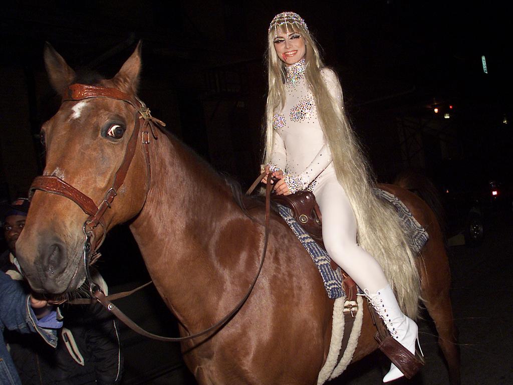 2001: Lady Godiva arriving on horseback. Picture: Evan Agostini/Getty Images