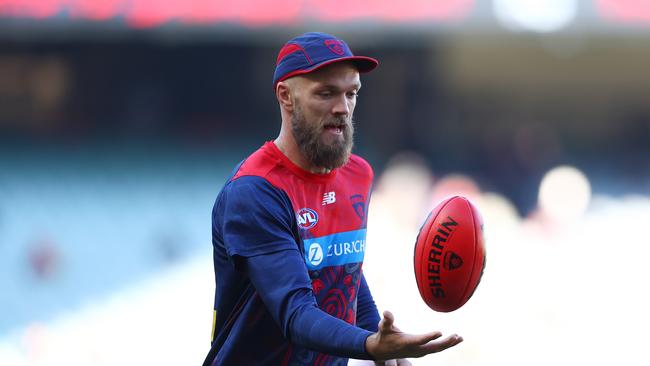 Max Gawn is targeting a speedy return from a chipped fibula. Picture: Graham Denholm / Getty Images