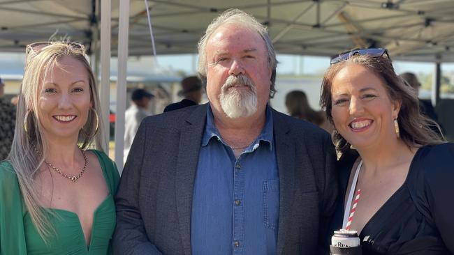 Bridget Siljac, Jack Shepherd, and Debbie-Lee Wilcox at the Gympie Races on June 15, 2024.