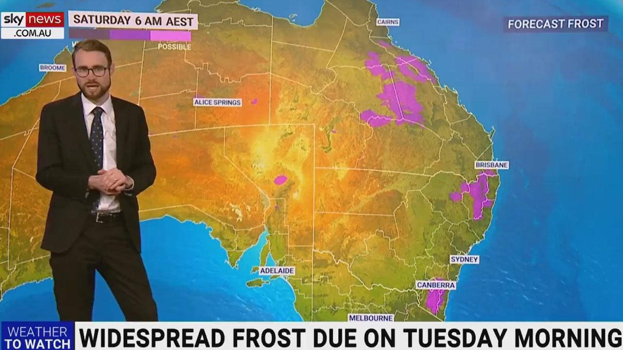 It’s so cold, there’s a chance of patchy frost in Far North Queensland. Picture: Sky Weather