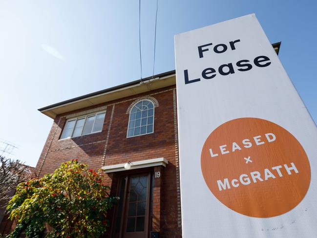 SYDNEY, AUSTRALIA - NewsWire Photos SEPTEMBER 14 2023. Generic housing & real estate house generics. Pic shows a for lease & leased sign outside an apartment in Gladesville. Picture: NCA NewsWire / Max Mason-Hubers