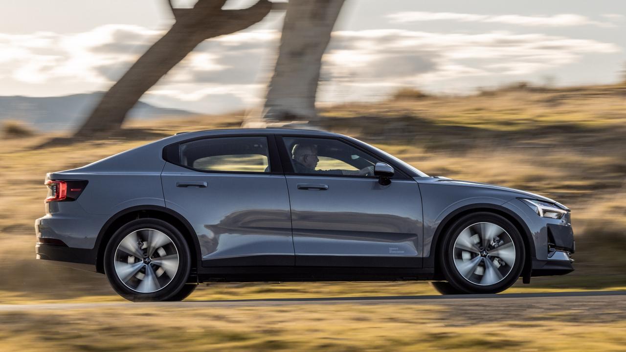 The 2024 model Polestar 2 electric car is rear-wheel drive and has a greater range.