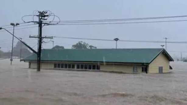 Lismore and District Netball Association clubhouse under water in 2022 flood disaster. Picture: Supplied