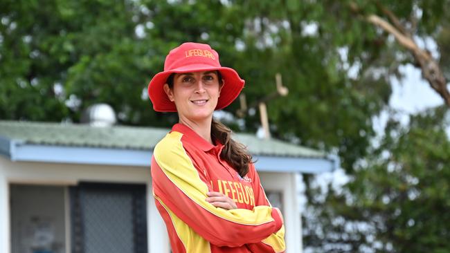 Surf Lifesaving Australia Lifeguard Amandine Fertel on duty at Holloways Beach on Wednesday afternoon. Picture Emily Barker.