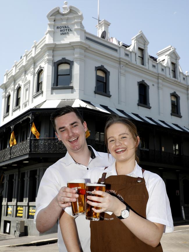 Lilly Hatwell and Jared Comerford at the Royal Hotel in Paddington. Picture: Chris Pavlich