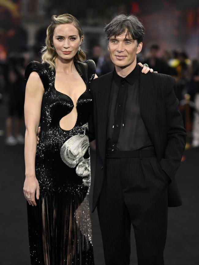 Emily Blunt and Cillian Murphy attend the Oppenheimer UK premiere.