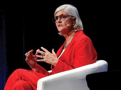 Her Excellency the Honourable Sam Mostyn AC, Governor-General of the Commonwealth of Australia in discussion with Universities Australia Chair Prof David Lloyd at the Universities Australia conference in Canberra on February 25, 2025. Picture: Universities Australia / X