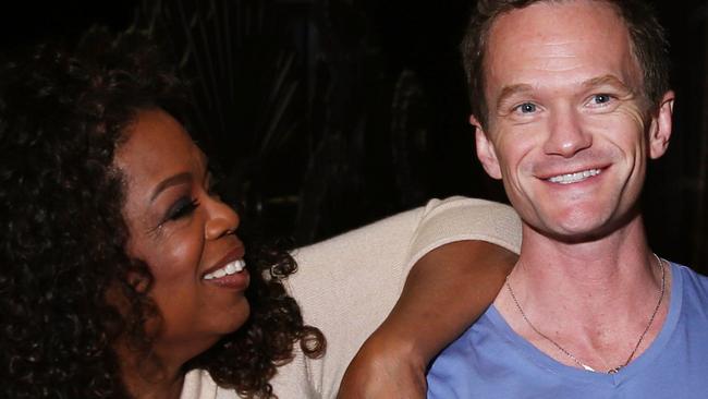 Getting ready ... Oprah Winfrey and Neil Patrick Harris during rehearsals for the 87th Academy Awards. Picture: AP