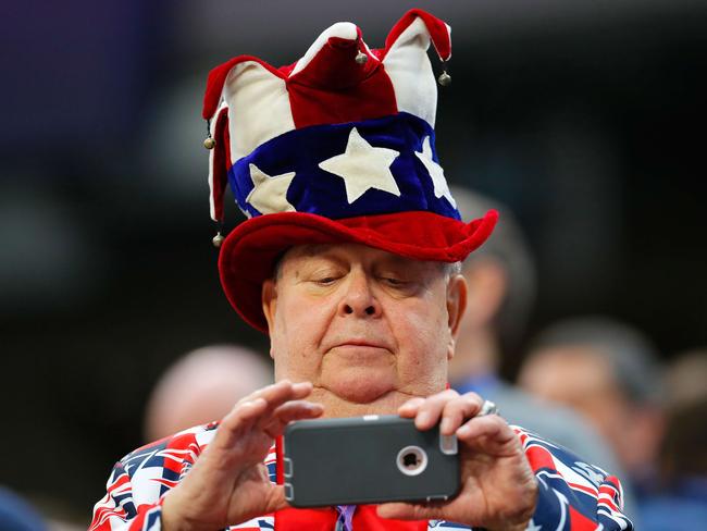 A fan takes a photo on his cell phone prior to Super Bowl LII between the New England Patriots and the Philadelphia Eagles at U.S. Bank Stadium on February 4, 2018 in Minneapolis, Minnesota. Picture: AP