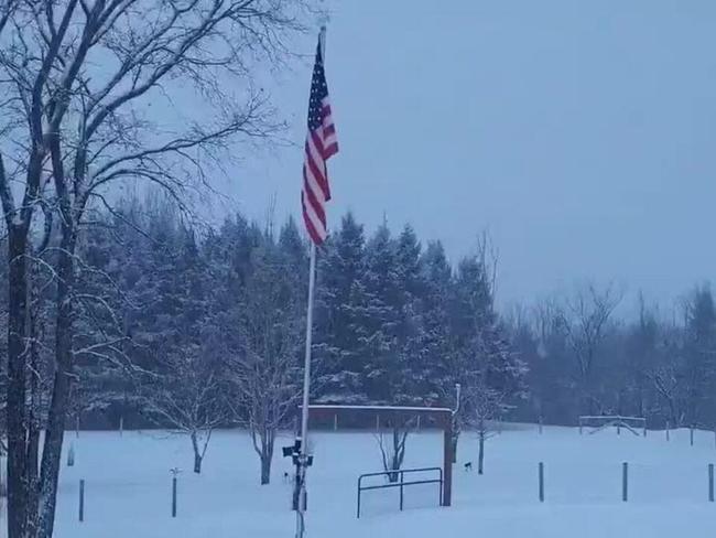 'Beautiful Wintry Landscape' as Snow Falls in North Maine