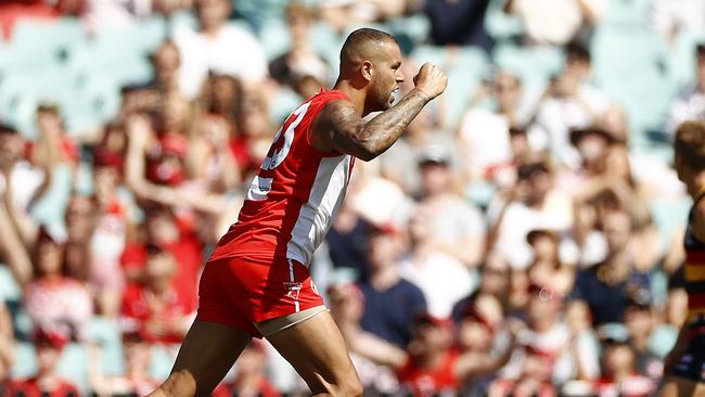 Lance Franklin made a welcome return to footy over the weekend against Adelaide. Picture: Ryan Pierse/AFL Photos/via Getty Images