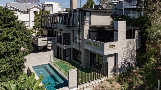 The home has a commanding spot atop Teneriffe Hill. Picture: Brock Beazley