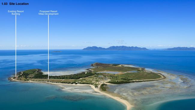 Development plans for Stone Island off the Whitsundays' coast. Picture: Documents submitted to Whitsunday Regional Council