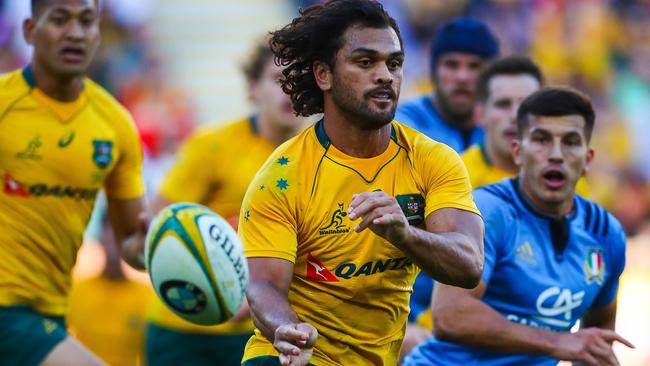 Karmichael Hunt in action for the Wallabies against Italy on Saturday.
