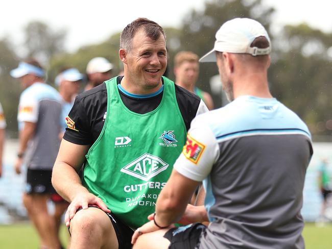 Josh Morris during a Cronulla Sharks media session at Shark Park, Woolooware. Picture: Brett Costello