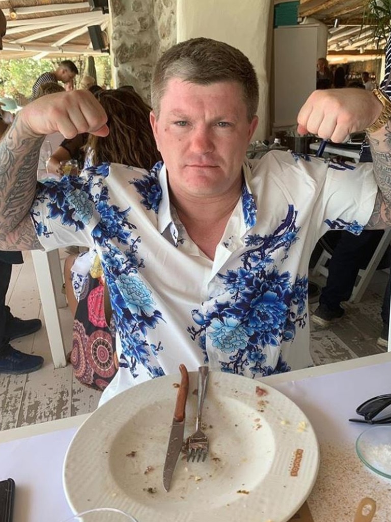 The 40-year-old took to Instagram to show himself proudly posing next to his empty plate