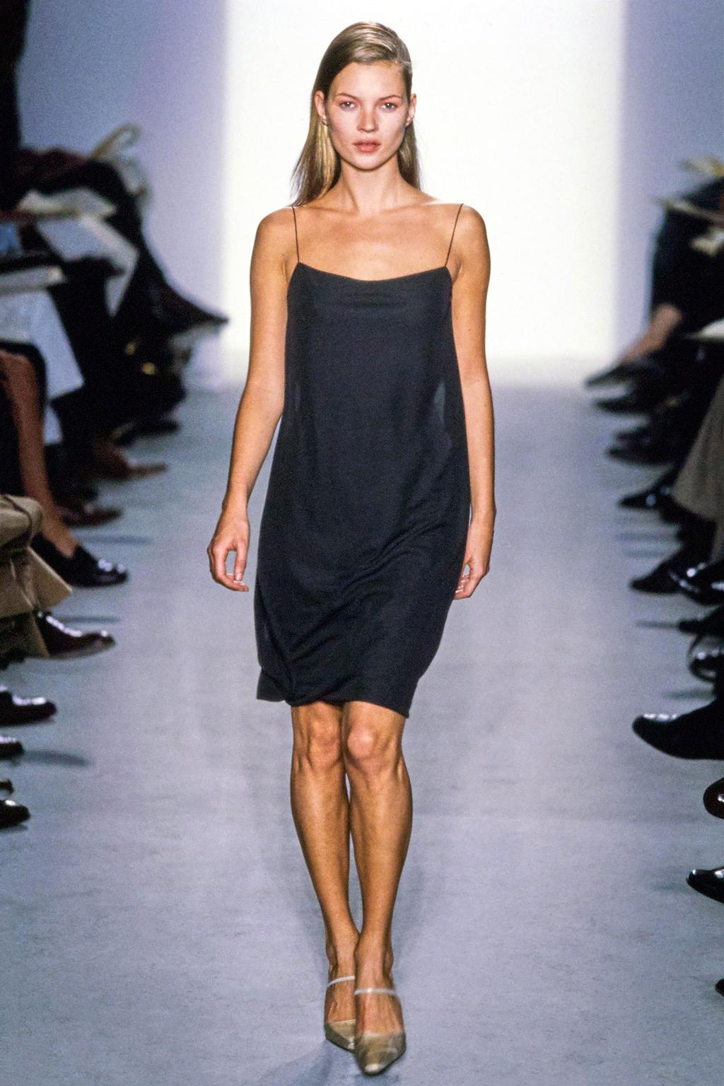Kate Moss in the Marc Jacobs Spring '98 runway show wearing the