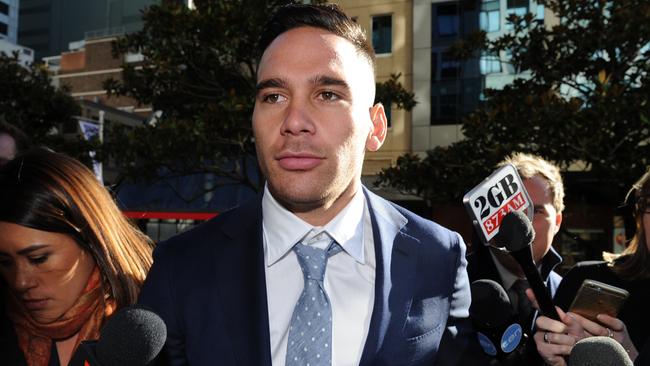 Corey Norman arrives at the Downing Centre court in Sydney on Wednesday.