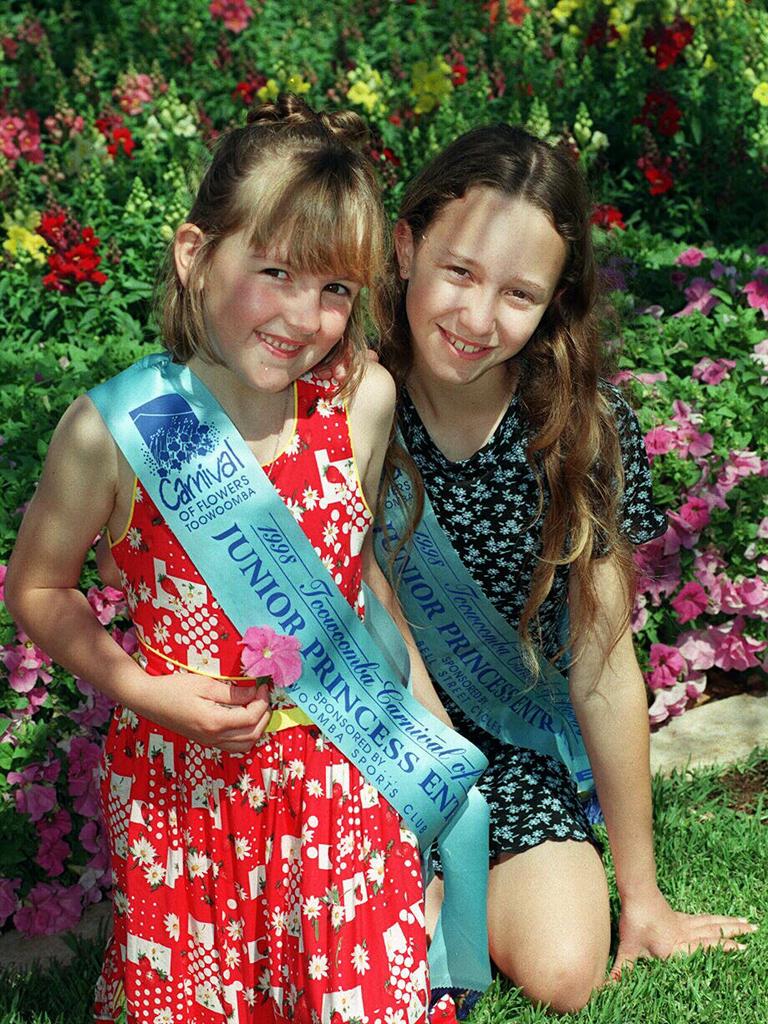 Brooke Reynolds and Megan Malcolm, Toowoomba Carnival of Flowers junior entrants - 13 Sept 1998 socials children headshot