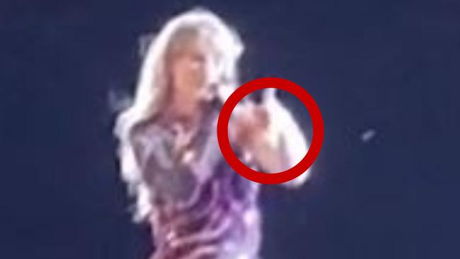 Taylor Swift gave a subtle hand gesture to a fan in the crowd.