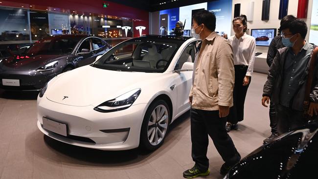 Tesla’s Model 3 is the most popular electric car on the road. Photo: Greg Baker/ AFP