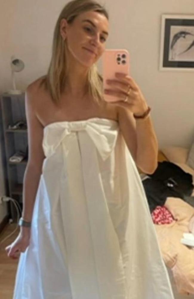 Lindel lost her $2000 wedding dress after her fiance left it on top of their car. Picture: 7News