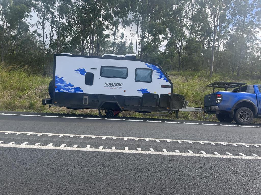 The Bruce Hwy is cut in both directions near Maryborough following a serious crash between a truck and car on Thursday, July 4, 2024.