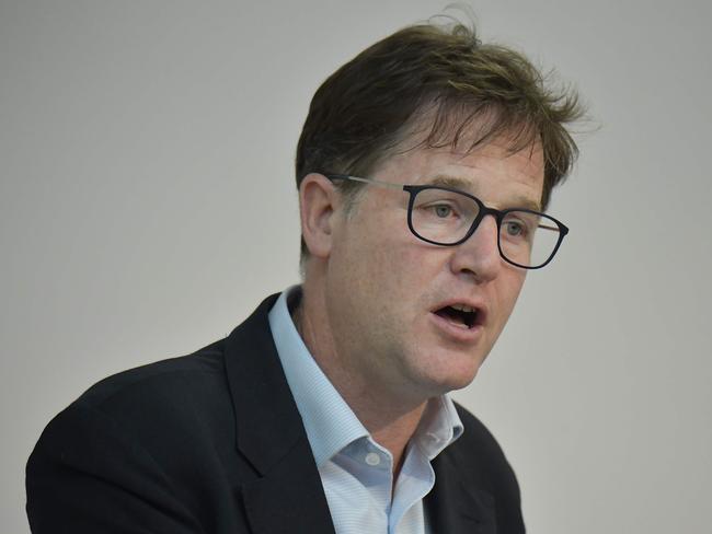 Facebook's vice president Nick Clegg holds a speech at the Hertie School of Governance in Berlin on June 24, 2019. (Photo by Tobias SCHWARZ / AFP)