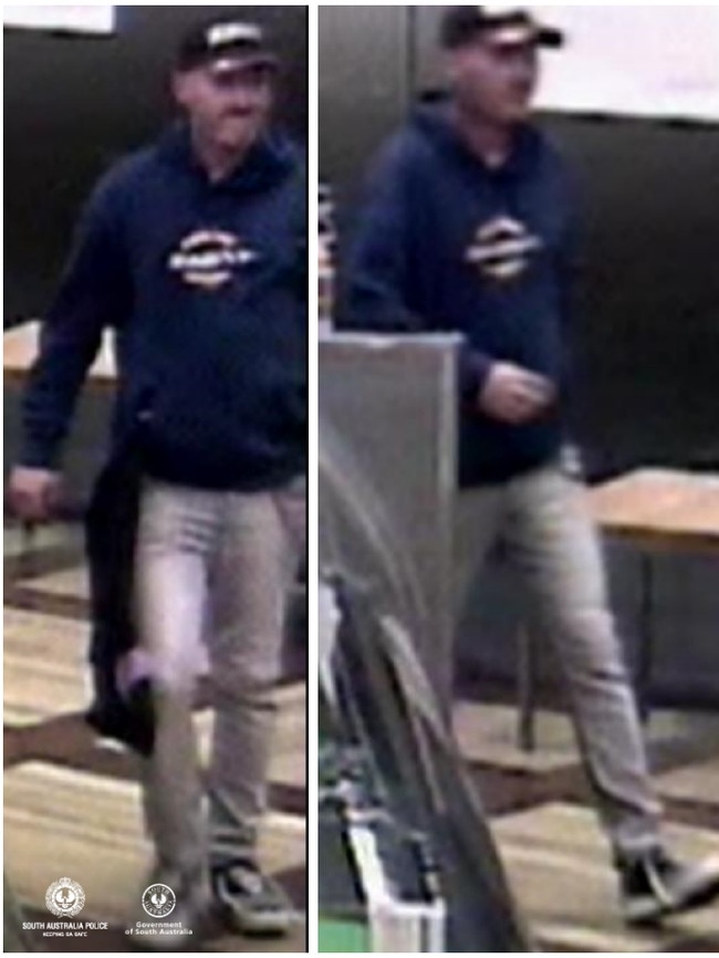 CCTV vision of a suspect wanted following a Woodville North break-in. PIC: SAPOL