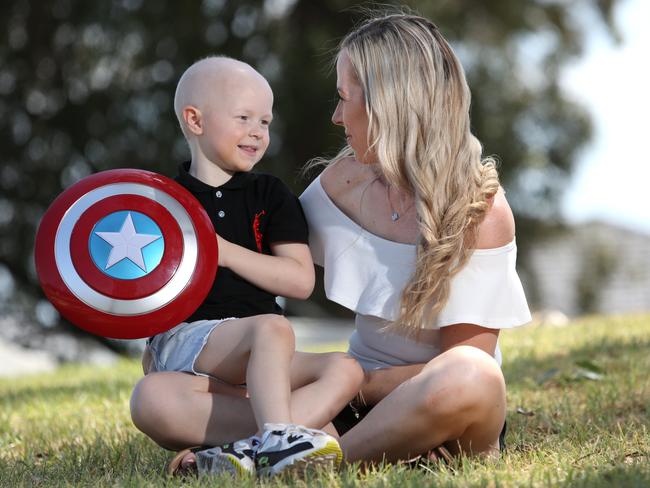 Kelly Green with her five year old Chase. Picture: Robert Pozo