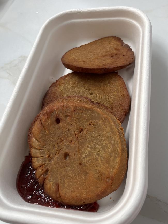 He was also served this unappetising veggie roast on Christmas Day. Picture: Supplied