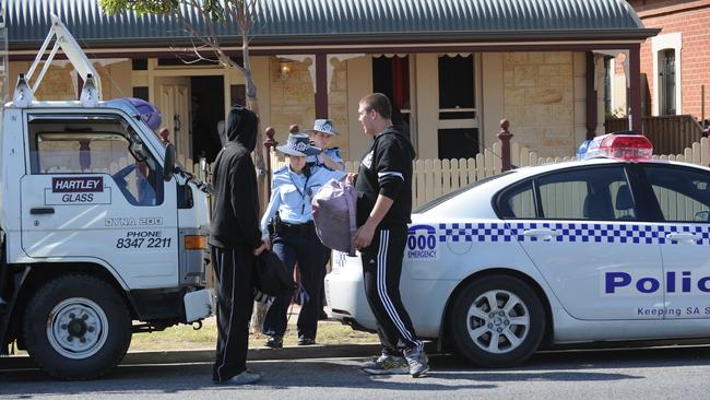 The 11-year-old son of former Finks bikie Mark Sandery was shot in the leg as he slept in bed at Semaphore in September 2011.