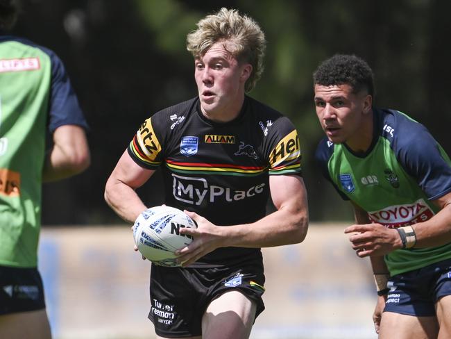 Jhett Sydir. CANBERRA, AUSTRALIA, NewsWire Photos. MARCH 9, 2024: UNE Harold Matthews Cup - NSWRL Junior Reps Round Six Canberra Raiders vs. Penrith Panthers at Raiders Belconnen in Canberra. Picture: NCA NewsWire / Martin Ollman