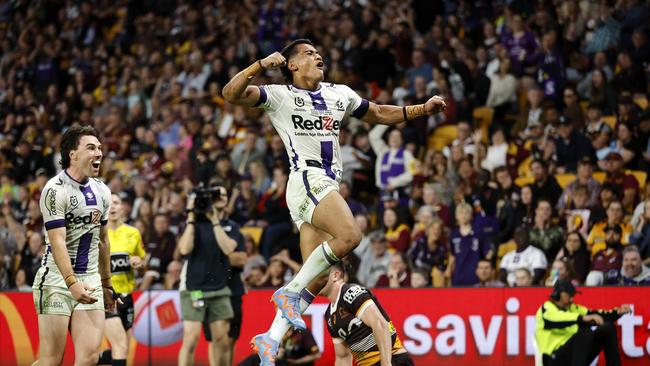 Melbourne youngster Sua Fa'alogo was the fifth Victorian junior to debut, stealing the show with a stunning try. Picture: NRL Images