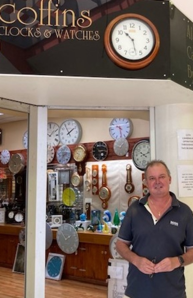 Rowan John Scoffin outside Scoffin’s Clocks and Watches.