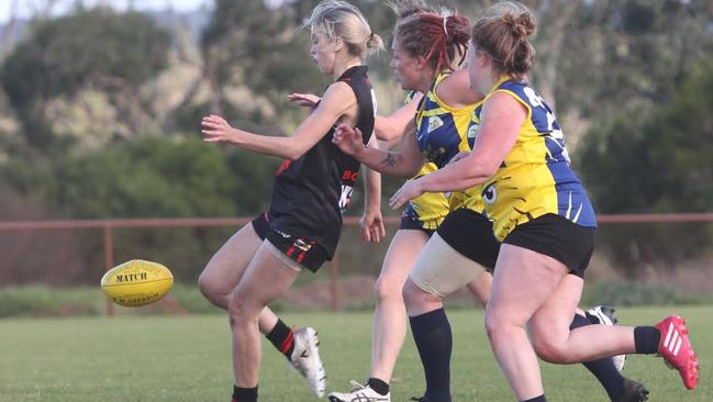 Alex Nation was lively in her first game for the Frankston Bombers women's side last Sunday. Picture: Cheryl Cameron.