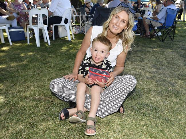 Apiam Bendigo Cup was held at Bendigo Racecourse, Bendigo, Victoria, on Wednesday, October 30th, 2024. Pictured enjoying the horse racing carnival are Kirstyn and young son Austin. Picture: Andrew Batsch