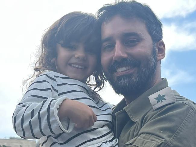 Major Nimrod Palmach with his daughter, Aluma.