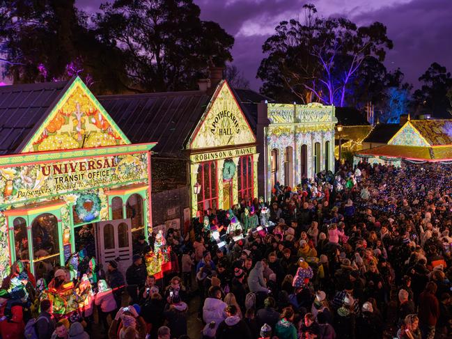 Winter Wonderlights at Sovereign Hill in Ballarat streetscape