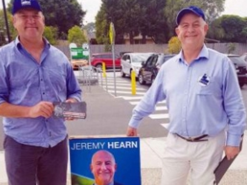 Dumped Liberal candidate Jeremy Hearn on the right. 