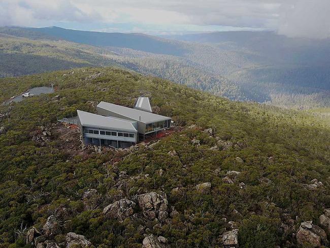 The Eagles Eyrie lookout, formerly a Forestry Tasmania tourism venture, will form part of the Maydena Bike Park, scheduled to open on Australia Day next year. Picture: MAYDENA BIKE PARK