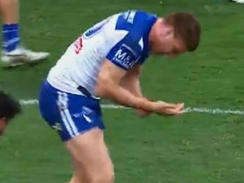 Canterbury's Dylan Napa suffered a hand injury against the Sydney Roosters. Credit: Fox Sports