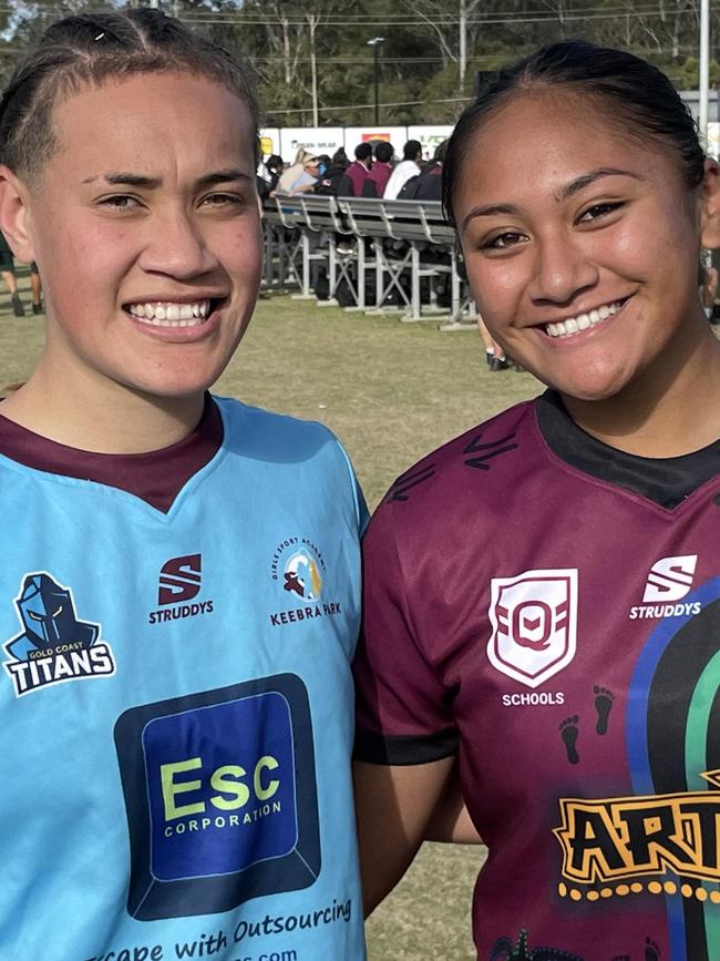 Isla Bristowe of Keebra and Marsden SHS’s Mercedez Taualei-Siala.