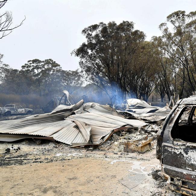 One of the homes lost in the fires. Fire damage around Dalveen (near Warwick) Bushfires burning through the Southern Downs regional area near the Queensland to NSW border. Picture: NCA NewsWIRE / John Gass